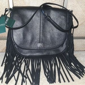 Women's NWT Ralph Lauren Genuine Leather Saddle Ba